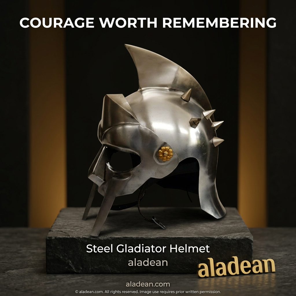 Steel gladiator helmet