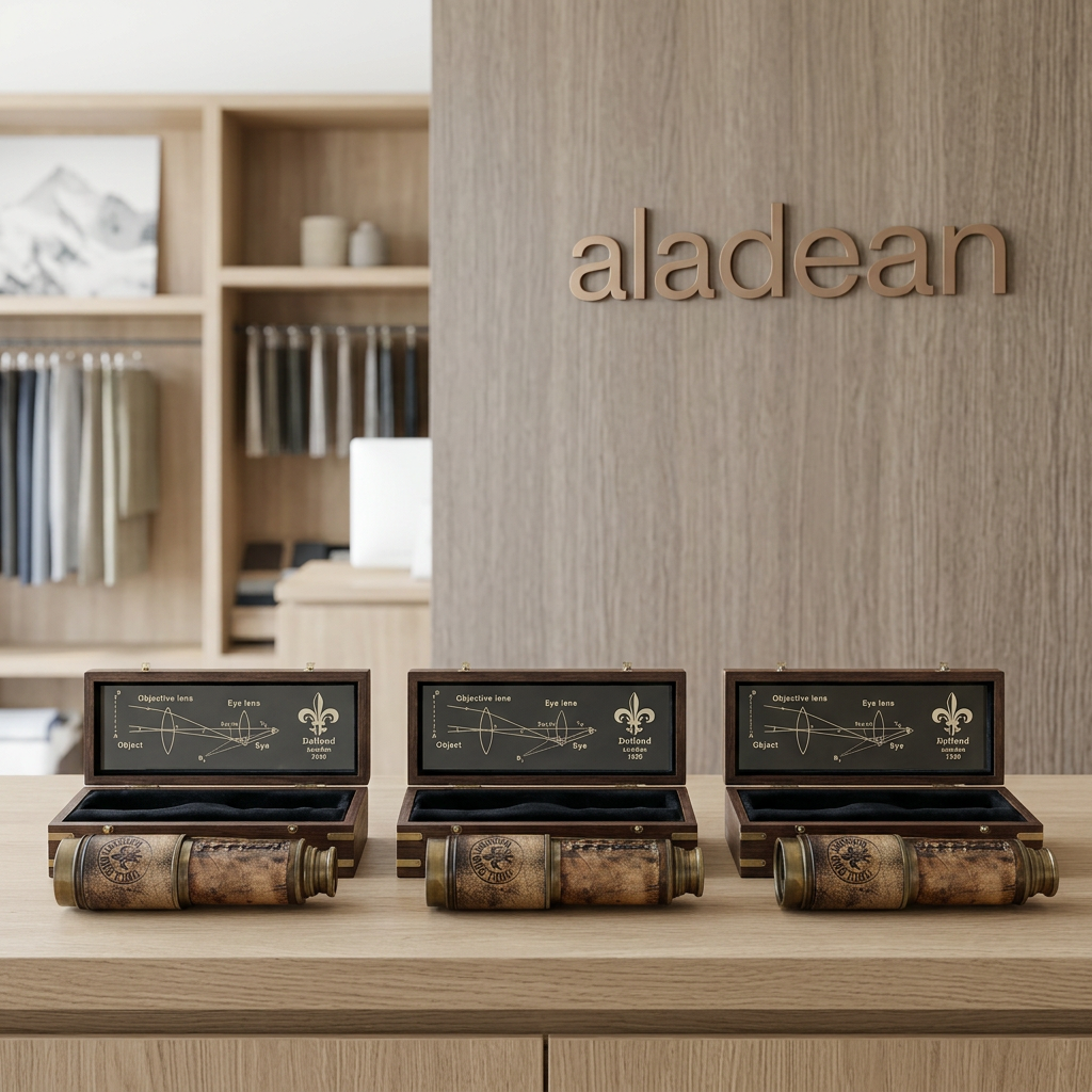 Switzerland-inspired spyglass gift-set showroom concept