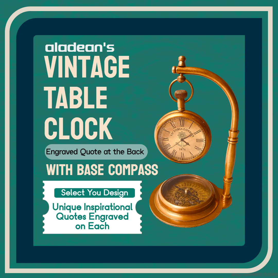 Brass Desk Clock, Royal Marine Clocks Nautical Compass Desktop Office Table  Ornaments, Vintage Antique Royal Decor