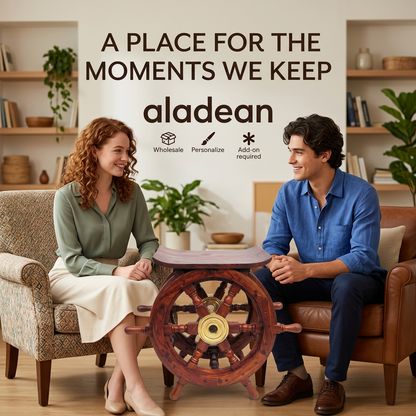 Teak ship wheel side table manufacturer