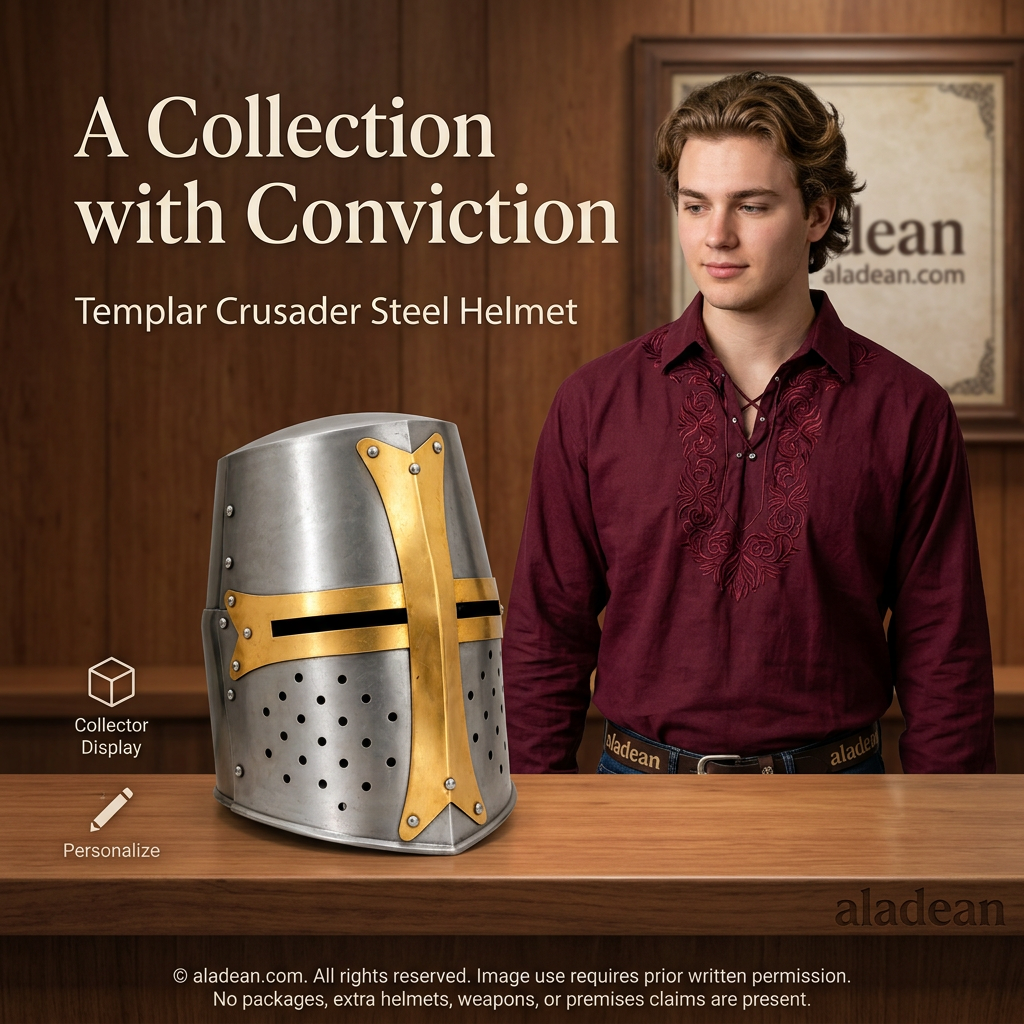 Templar Crusader helmet retail collector ad