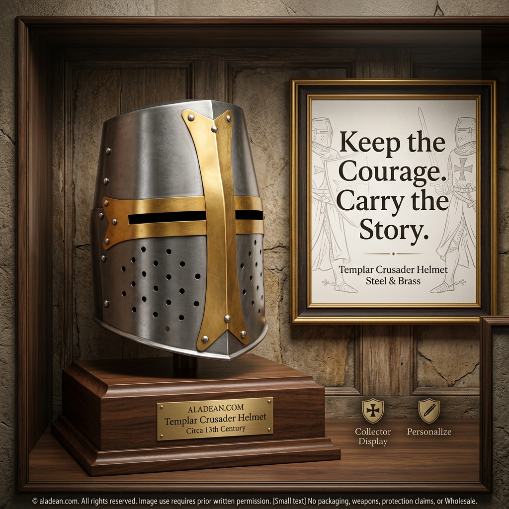 Templar Crusader helmet retail product ad