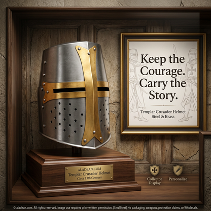 Templar Crusader helmet retail product ad
