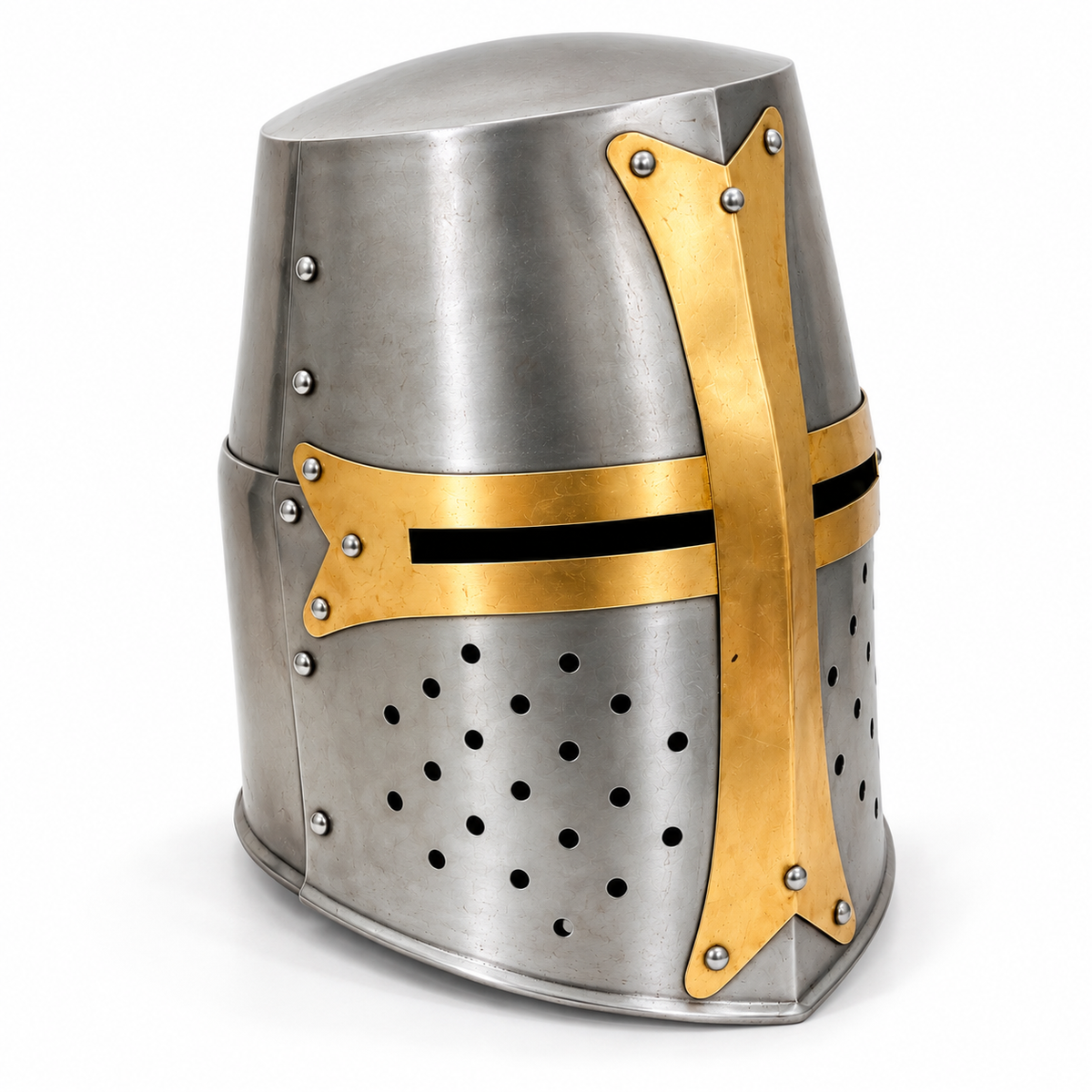 Templar Knight Crusaders Helmet – Handcrafted Steel Medieval Armor | Wearable Adult Costume