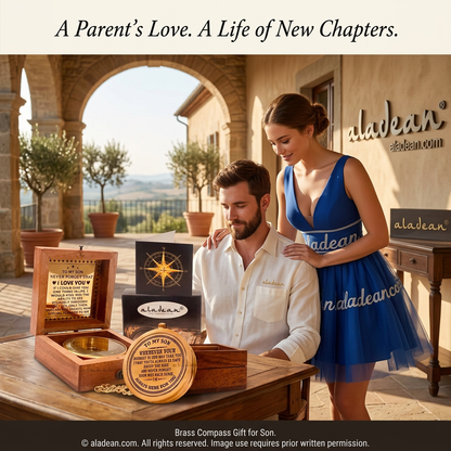 To My Son brass compass keepsake