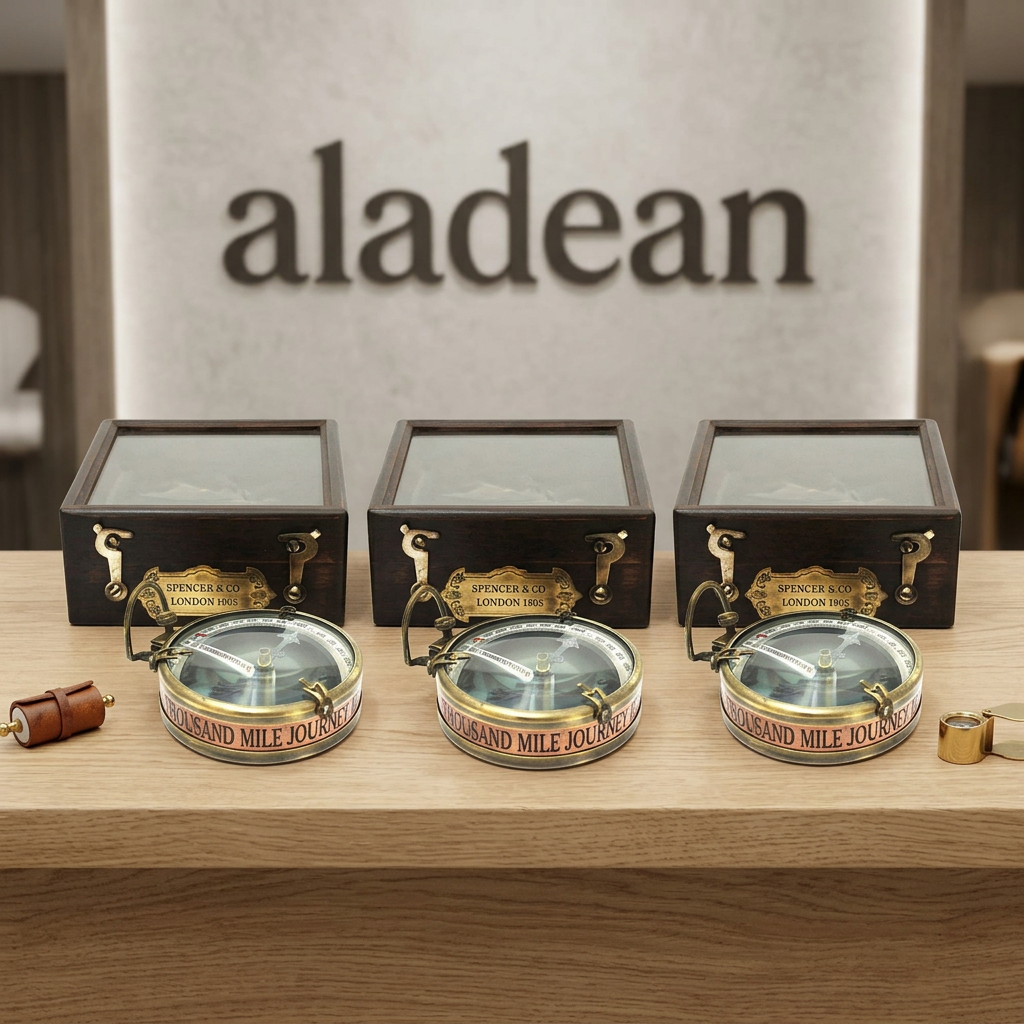 UK-inspired compass gift-set showroom concept