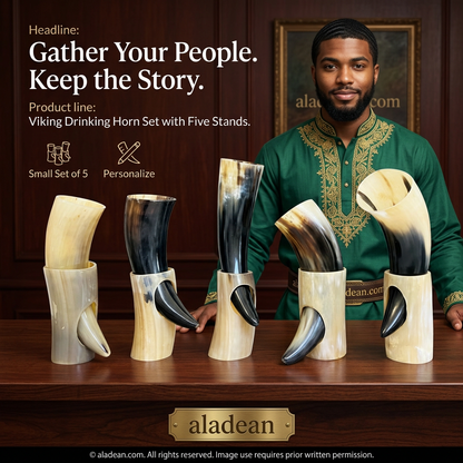 Viking drinking horn retail collector set