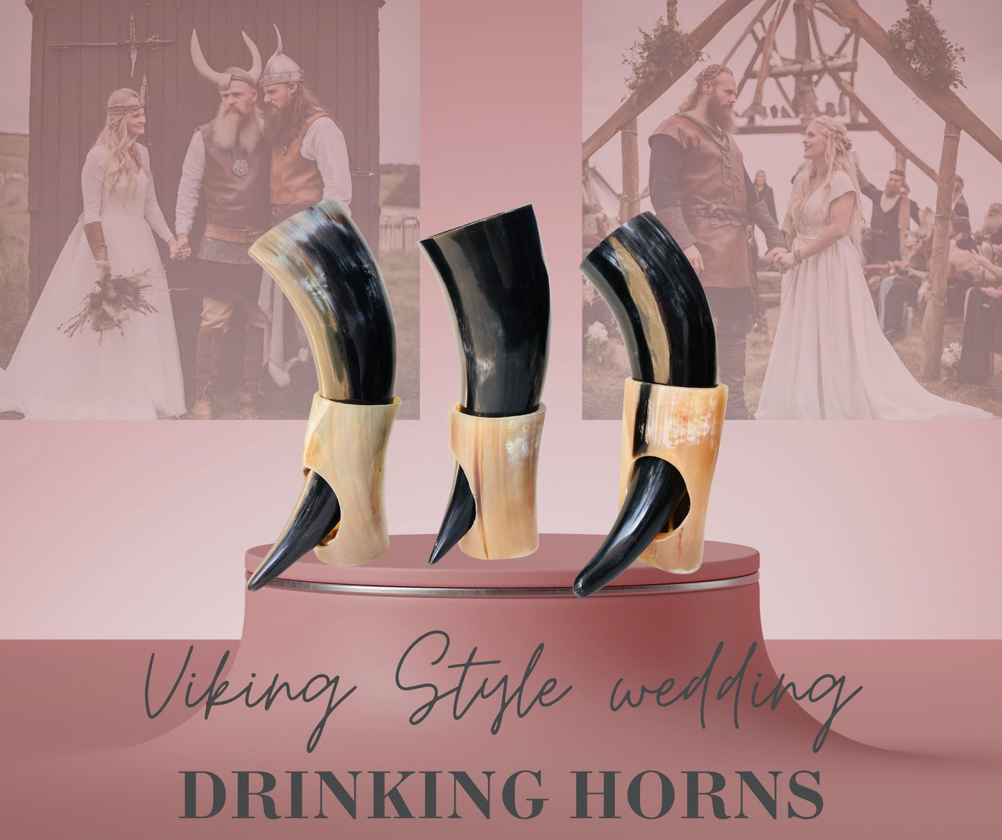 Set of 5 Viking Drinking Horns – Real Water Buffalo Horn | Handmade Norse Drinkware