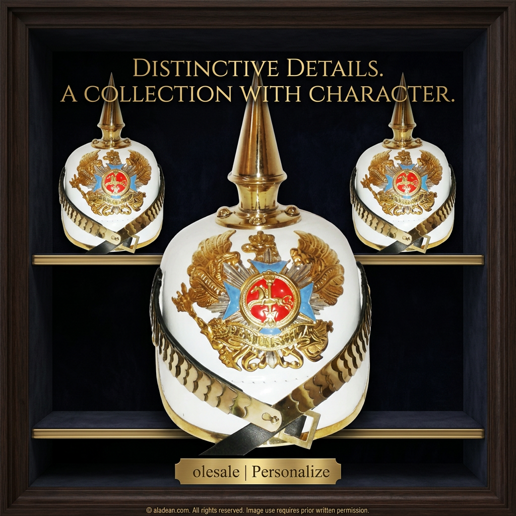 White leather Pickelhaube helmet wholesale