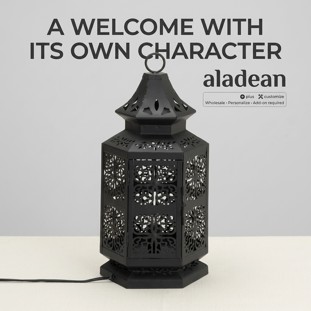 Wholesale black metal Moroccan-style table lamp