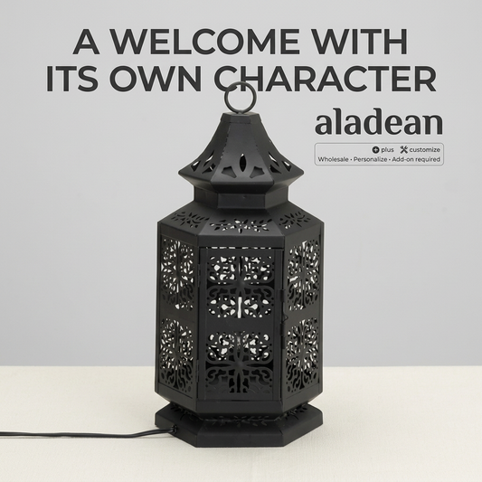 Wholesale black metal Moroccan-style table lamp