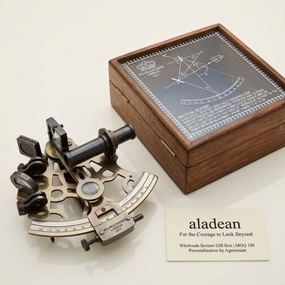Wholesale brass sextant gift-set advertisement