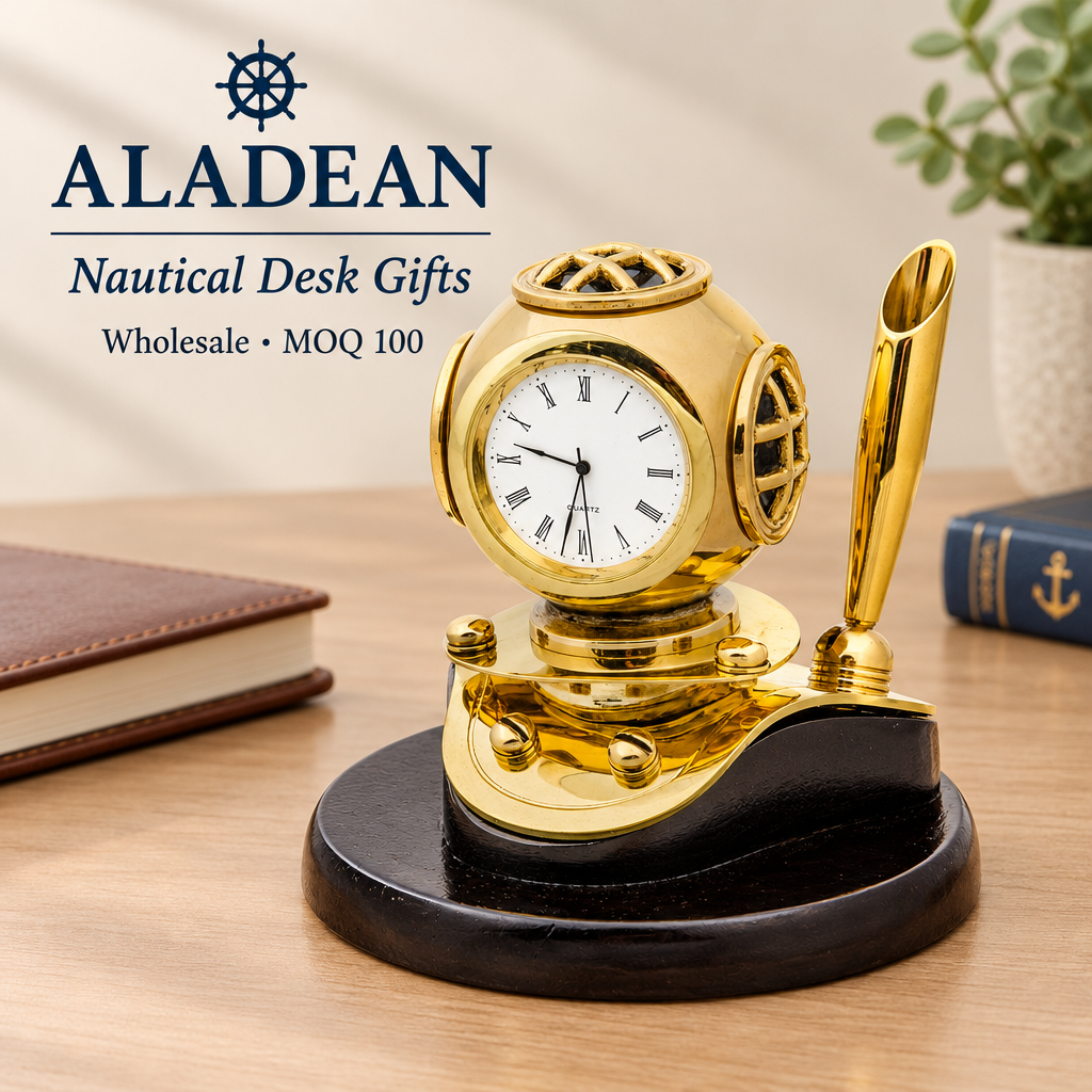 Wholesale diver helmet desk clock advertisement