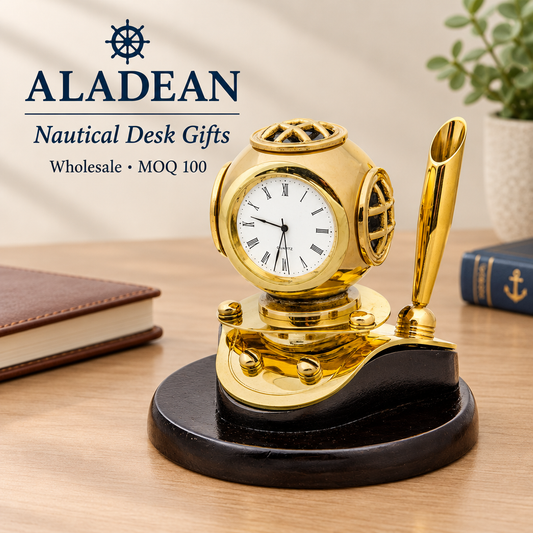 Wholesale diver helmet desk clock advertisement