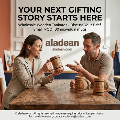 Wholesale engraved wooden tankard gifts
