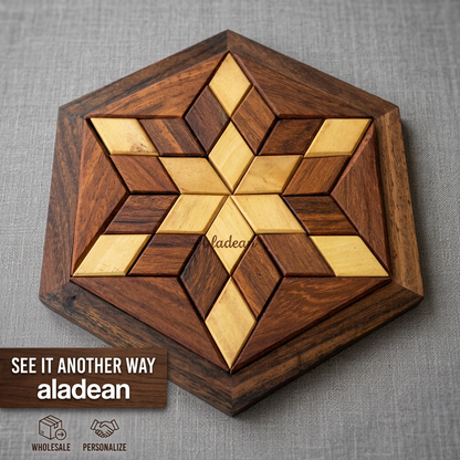 Wholesale hexagonal wooden star puzzle