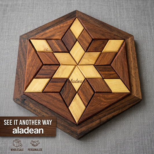 Wholesale hexagonal wooden star puzzle