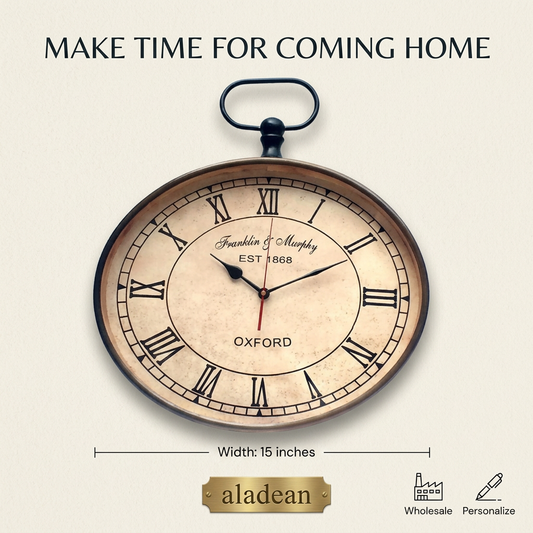 Wholesale Oxford-style Roman numeral wall clock