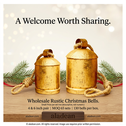 Wholesale rustic Christmas bell set 4 and 6 inches