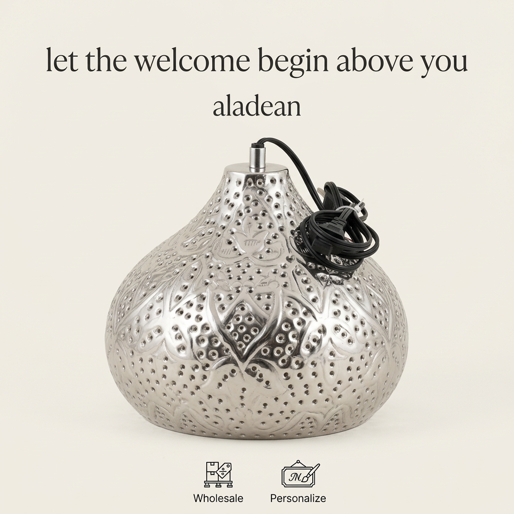 Wholesale silver Moroccan-style hanging lantern