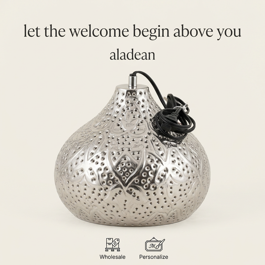 Wholesale silver Moroccan-style hanging lantern