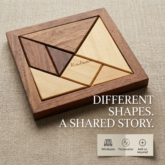 Wholesale wooden tangram puzzle with tray