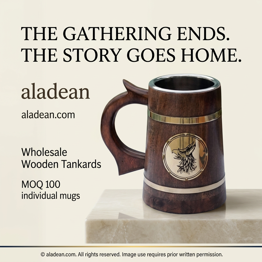 Wholesale wooden tankard hero ad
