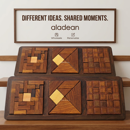 Wooden three-puzzle set wholesale games