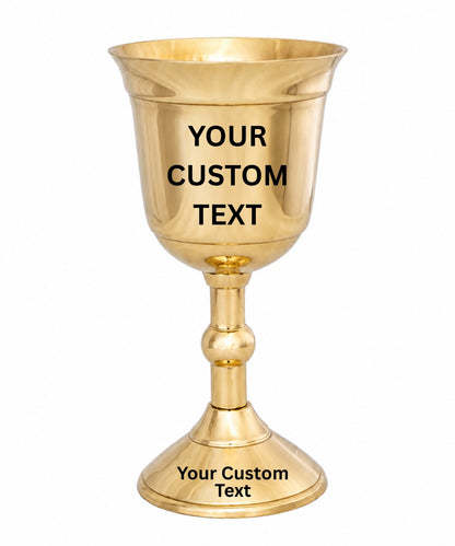 Personalized Brass Chalice Goblet | Medieval Royal Wine Cup | Engraved Ceremonial Stemware Gift
