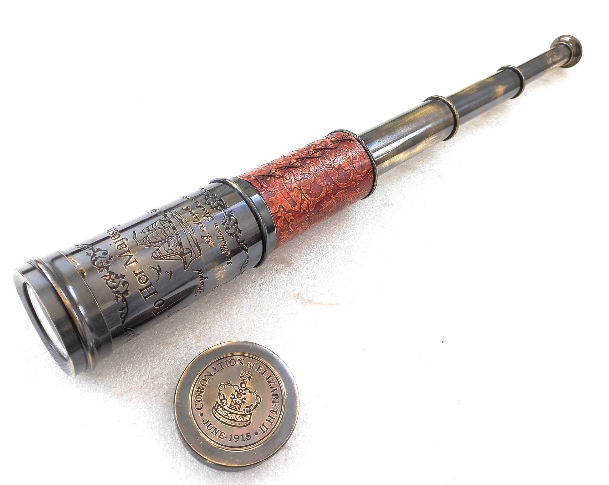 Nautical Decor Antique Brass Pirate Spyglass Telescope