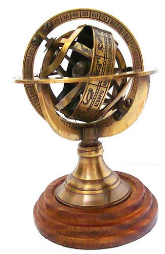 Globe de sphère armillaire en laiton