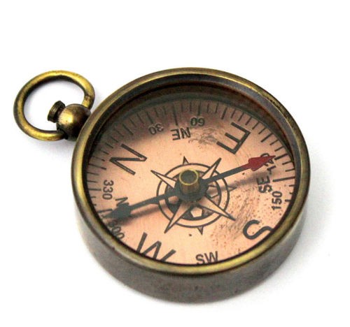 Brass Compass, Telescope & Magnifying glass-Set of 3