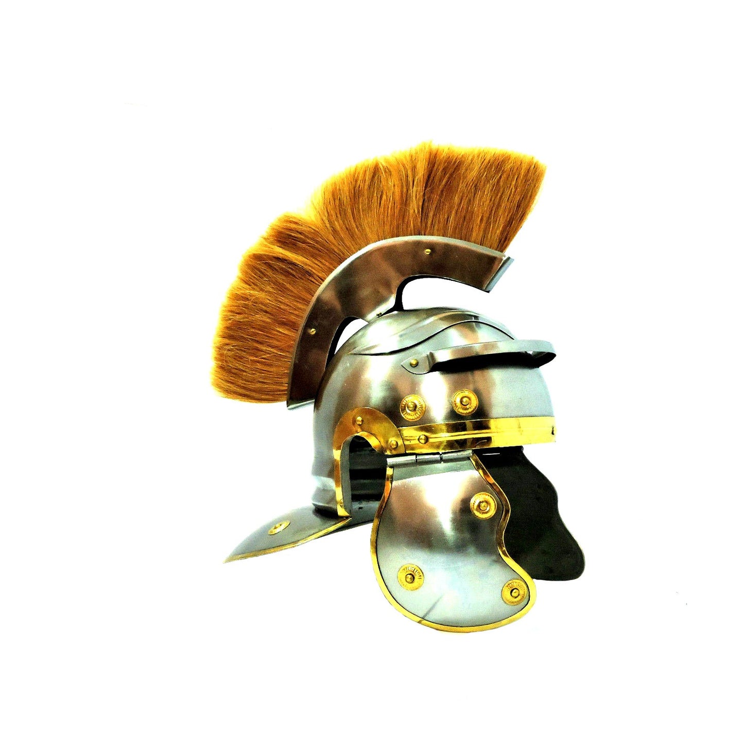 Ancient Armor Medieval Imperial Roman Centurion helmet Golden Plume Sale