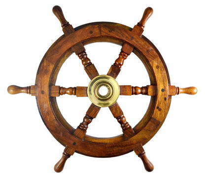 30-Inch Wooden Ship Wheel – Wholesale Nautical Wall Decor