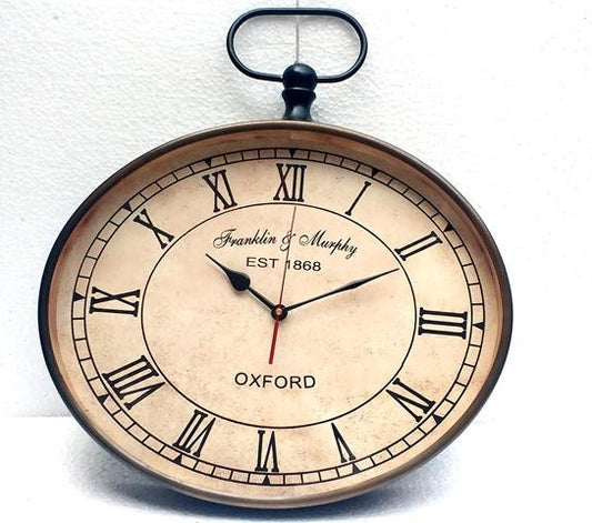 Horloge murale ovale antique Oxford 15 pouces