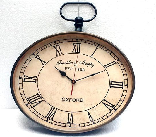 Antique Oxford Oval Wall Clock 15 inches