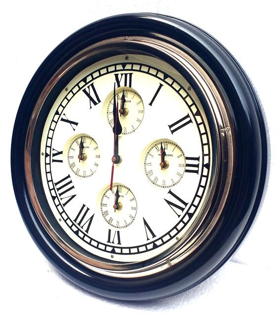 Antique world time wall clock
