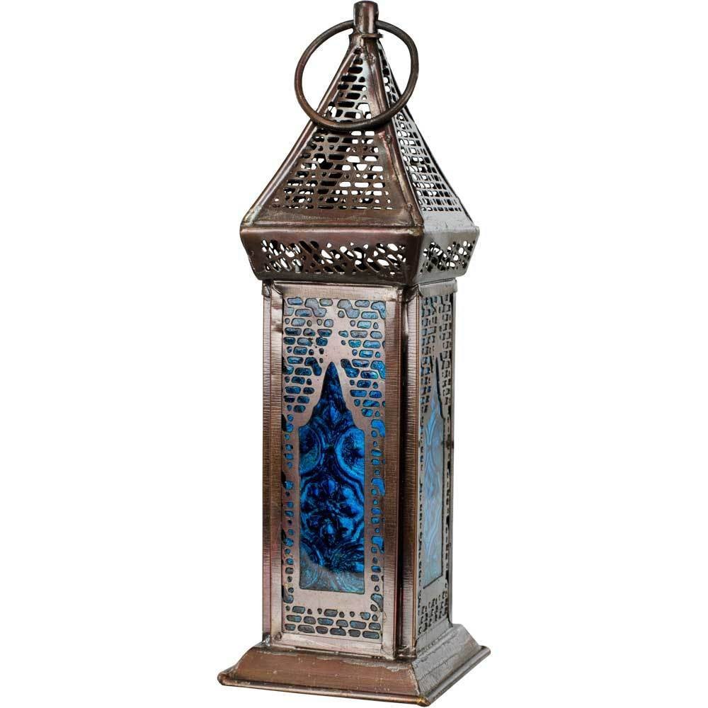 Blue Glass Moroccan Lantern