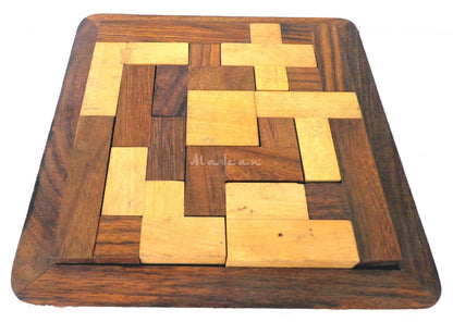 Square Wood Puzzle Tangram Game