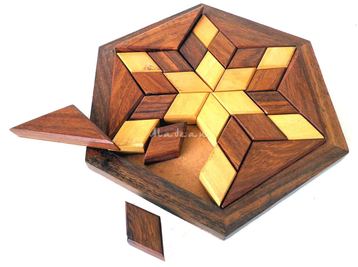 Jeu de puzzle Tangram en bois Hexa