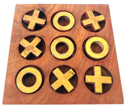 Wood Tic Tac Toe Game Puzzle
