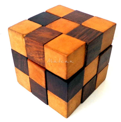 Wood Snake Cube Brain Teaser Puzzle
