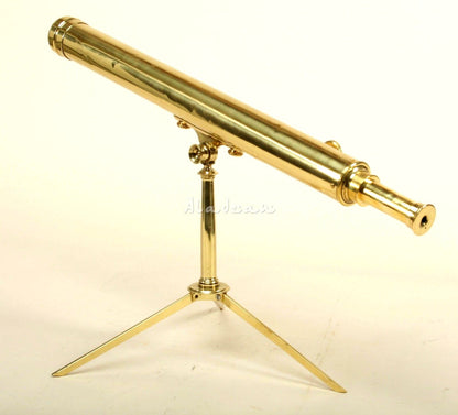Antique Brass Telescope With Stand