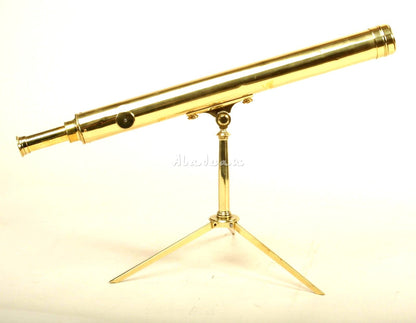 Antique Brass Telescope With Stand