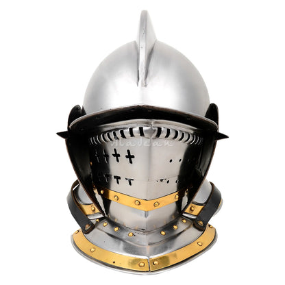 Golden Knight Helmet  Knights helmet, Helmets for sale, Medieval helmets
