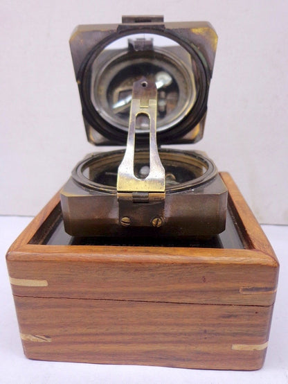 Antique-Finish Brass Brunton-Style Compass – Wholesale & Custom Gifts