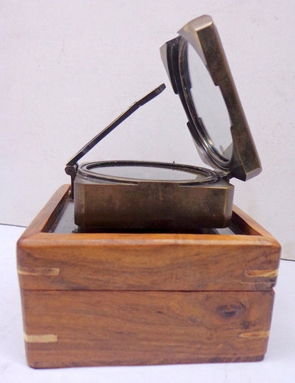 Antique-Finish Brass Brunton-Style Compass – Wholesale & Custom Gifts