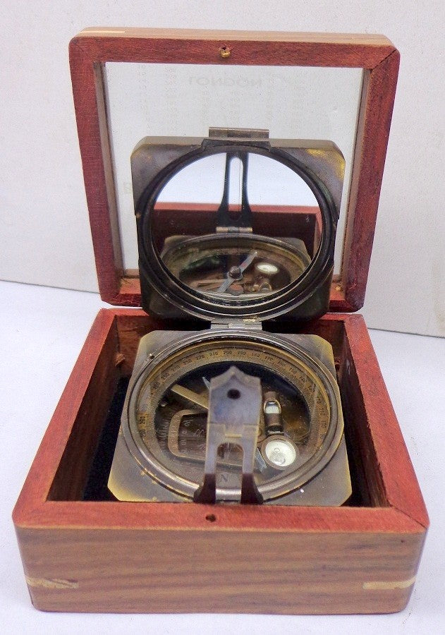 Antique-Finish Brass Brunton-Style Compass – Wholesale & Custom Gifts