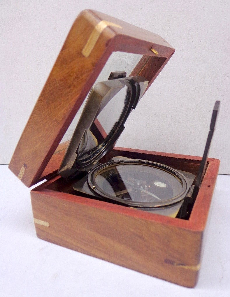 Antique-Finish Brass Brunton-Style Compass – Wholesale & Custom Gifts