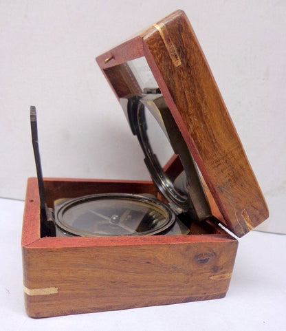 Antique-Finish Brass Brunton-Style Compass – Wholesale & Custom Gifts